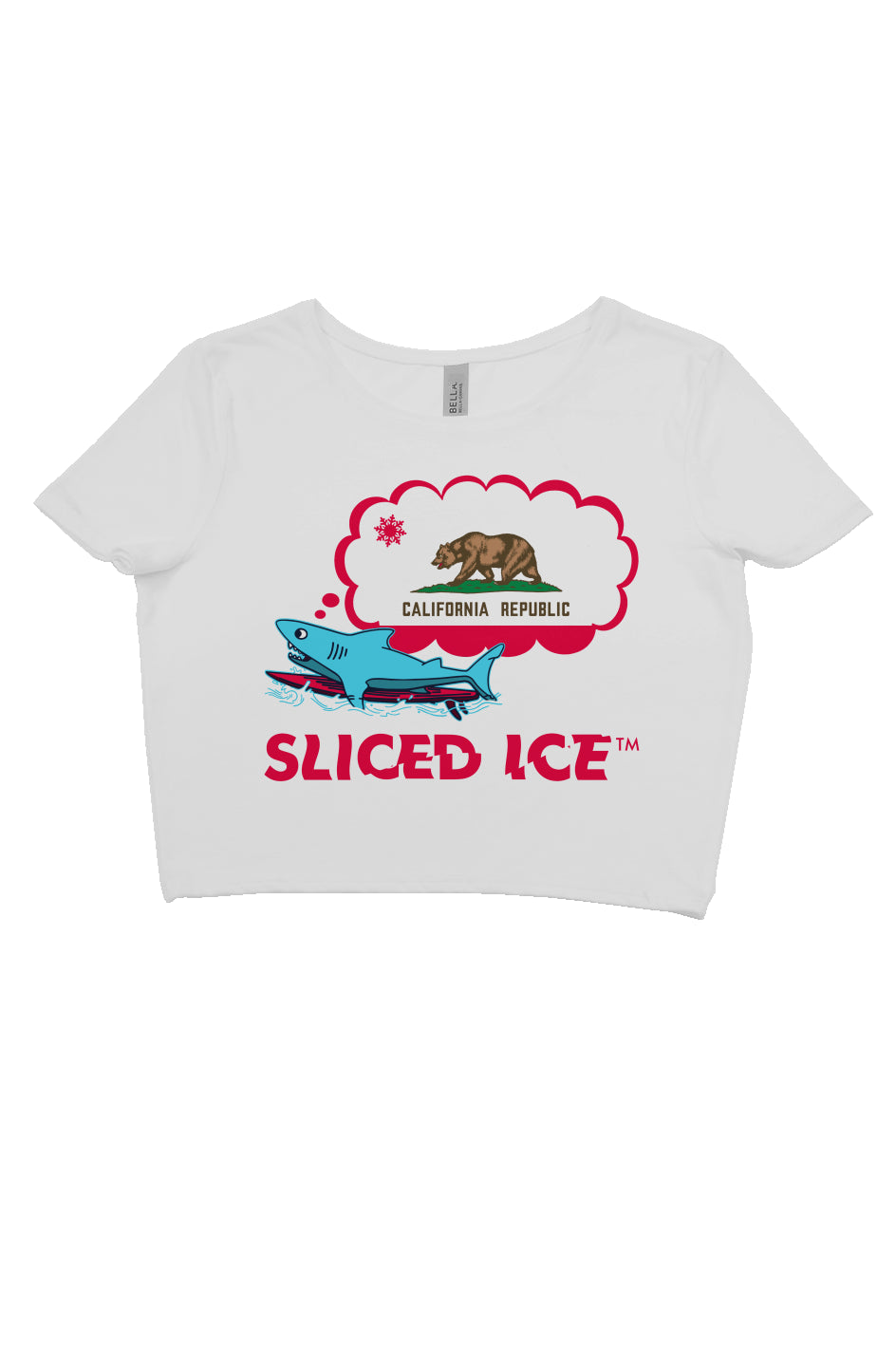 crop tee, California, White