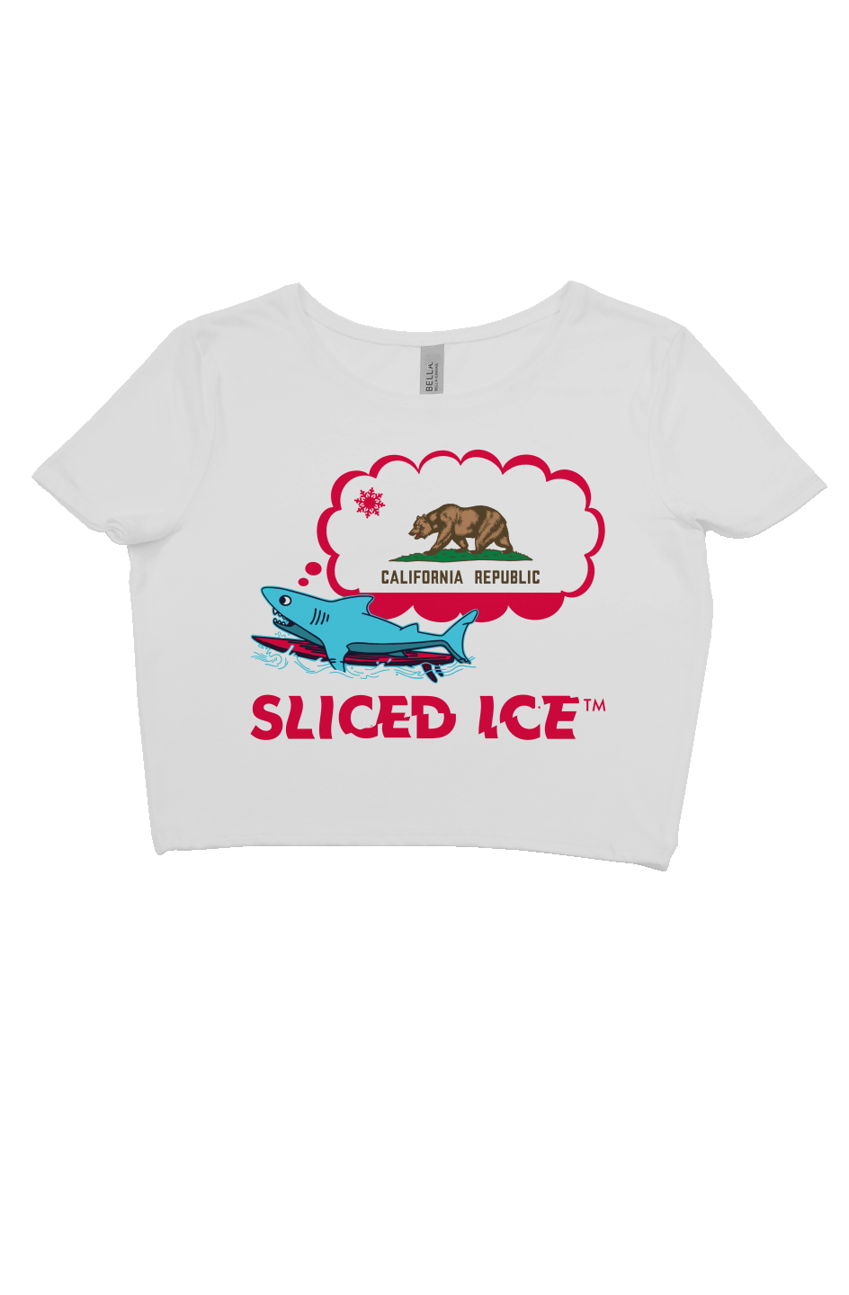 crop tee, California, White